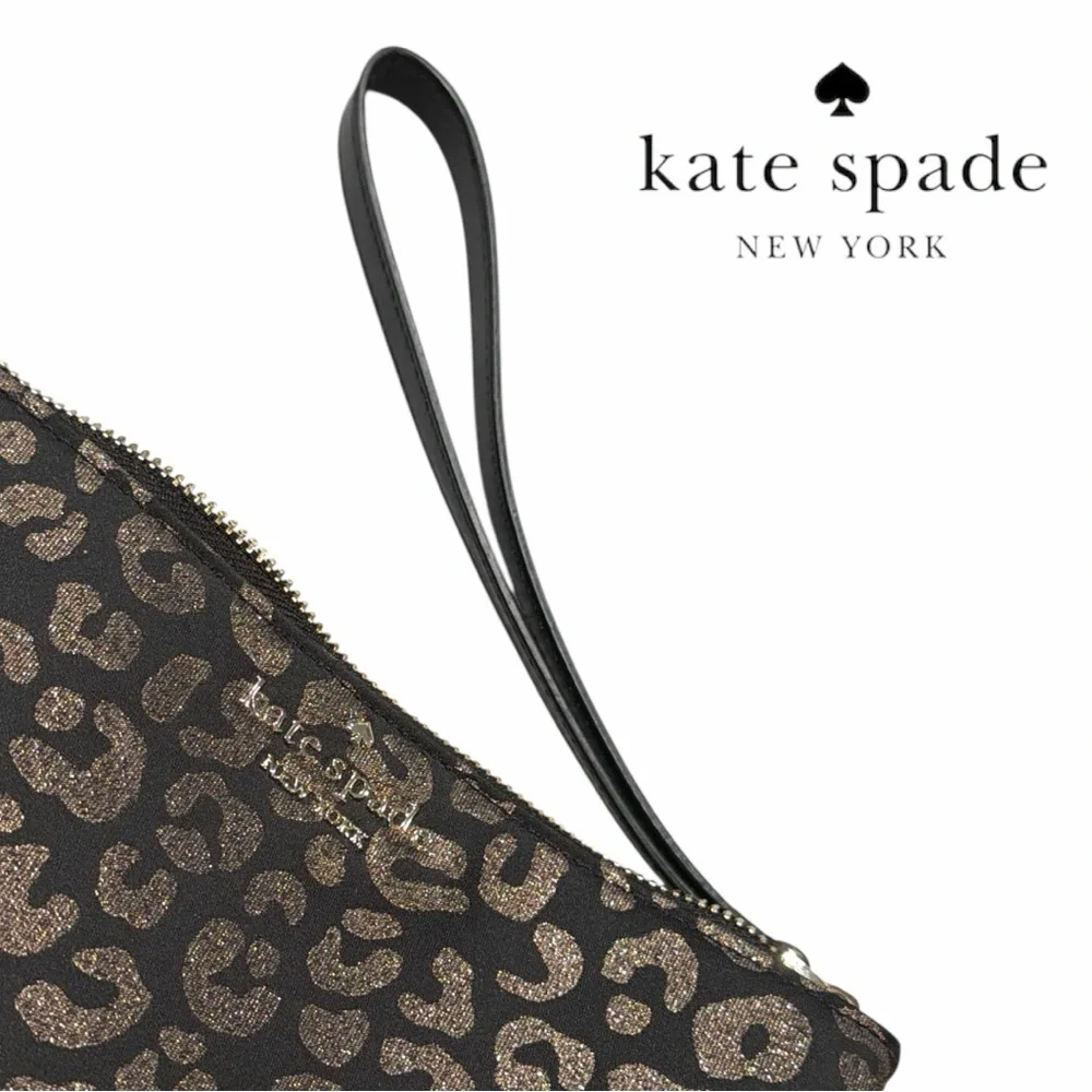 Kate Spade‎ Chelsea Medium Metallic Leopard Print Wristlet